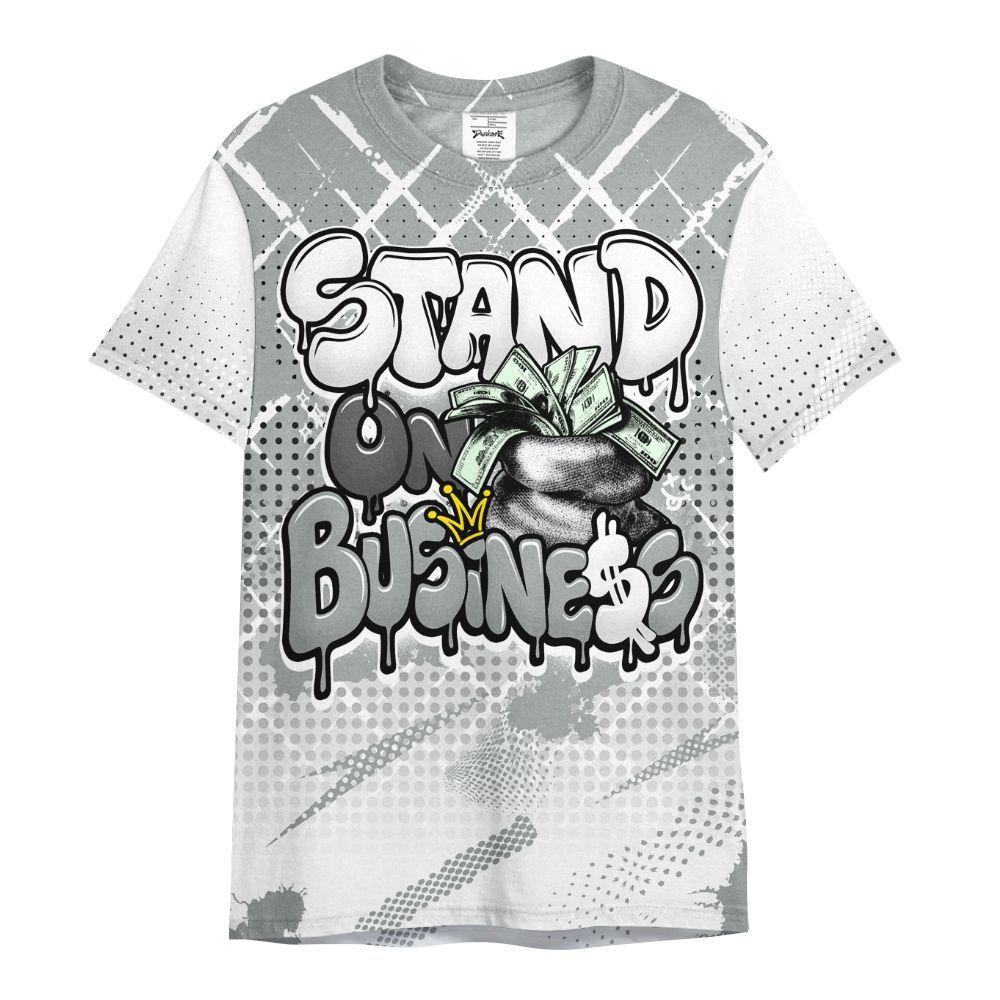 Shirt To Match Dunk Low White Light Smoke Grey - Halftone Stand Business Dripping All Over Print