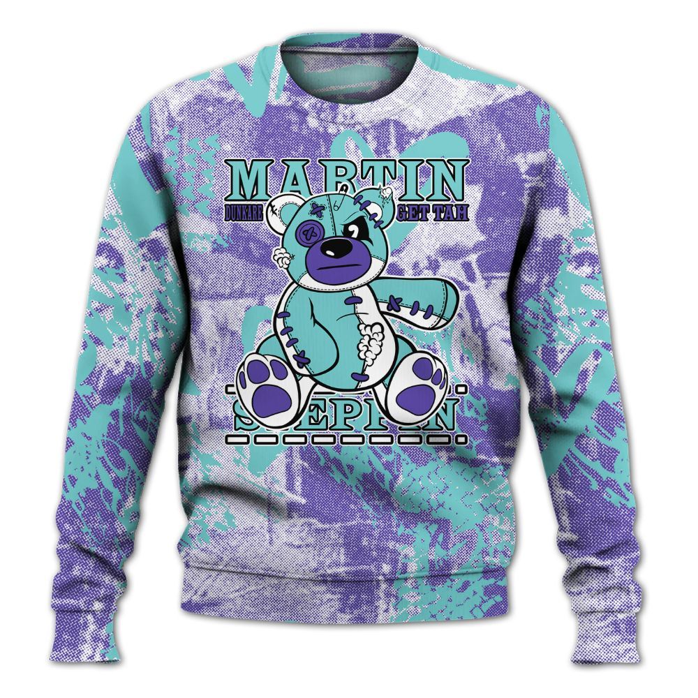 Sweatshirt To Match Low Hornets 1s - Tah Steppin Bear Heart Grunge All Over Print