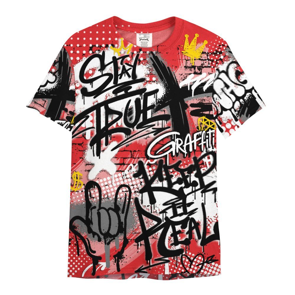 Shirt To Match Chile Red 9s - True It Real Graffiti Streetwear All Over Print