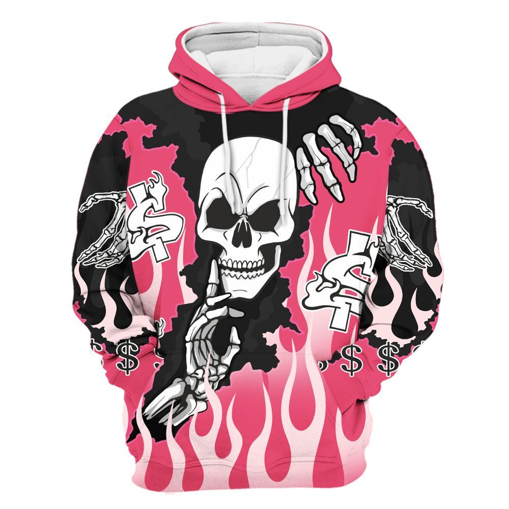 Hoodie To Match A'One Hyper Pink - Ones Move In Silence Graphic Trapped All Over Print