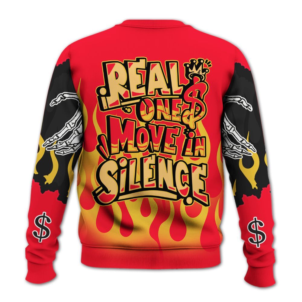 Sweatshirt To Match KD 18 Air Bakin - Ones Move In Silence Graphic Trapped All Over Print