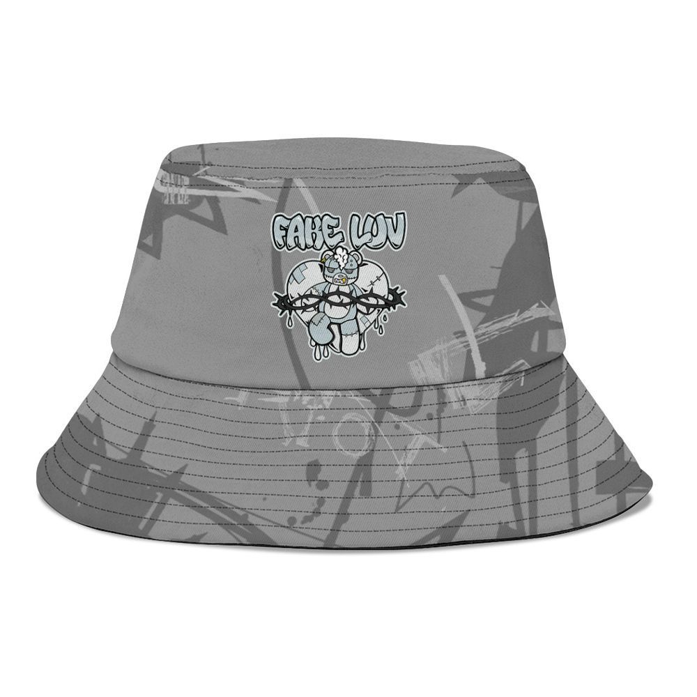 Bucket Hat To Match Black Wolf Grey 12s - False Romance Hugz Messyz Graphic