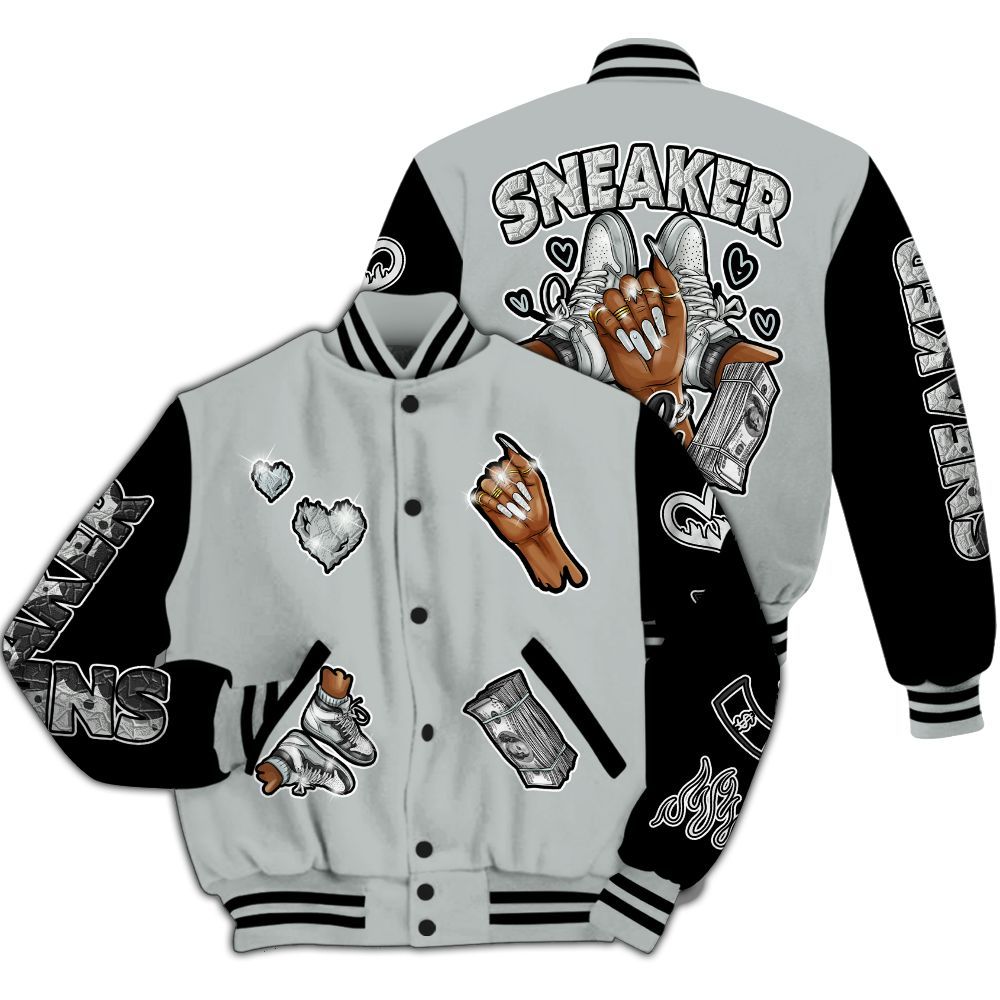 Varsity Jacket To Match Black Wolf Grey 12s - Sneakerz Girlz All Over Print