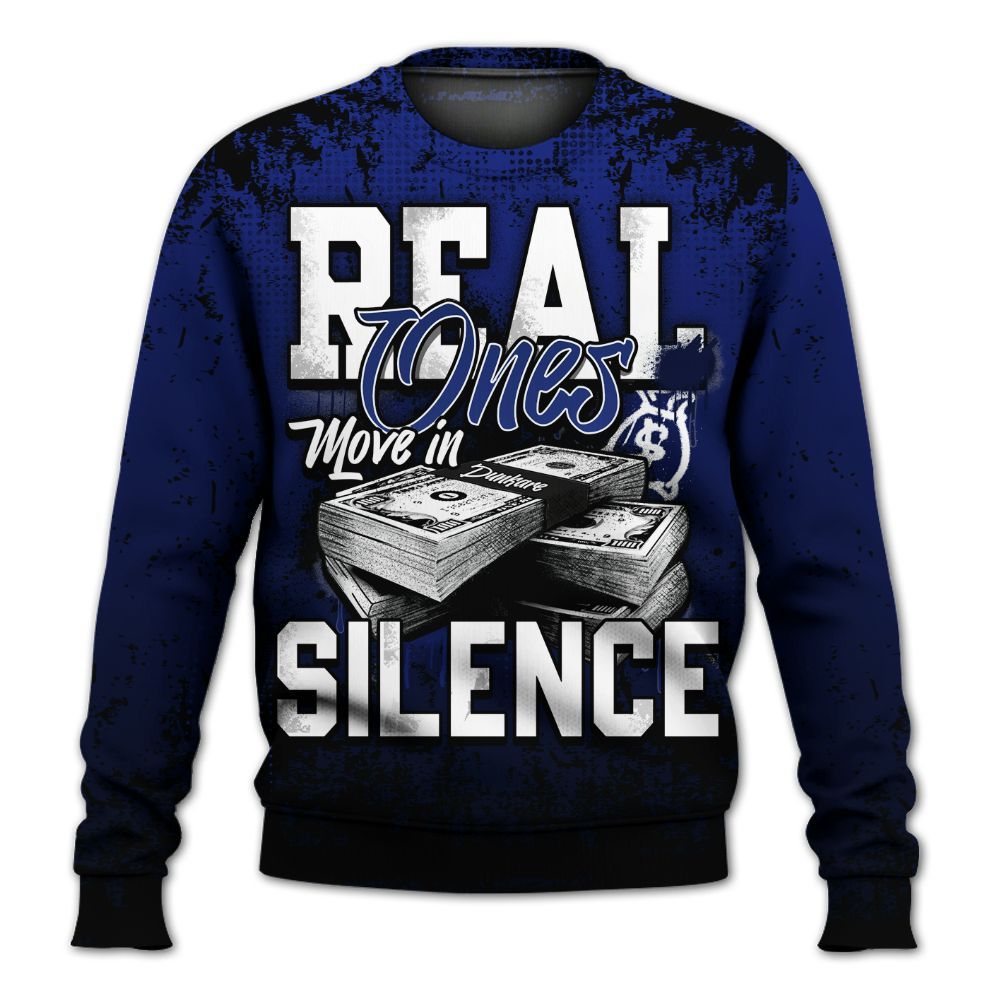 Sweatshirt To Match Air Max Plus Black Racer Blue - Move In Silence Money Street Retro All Over Print
