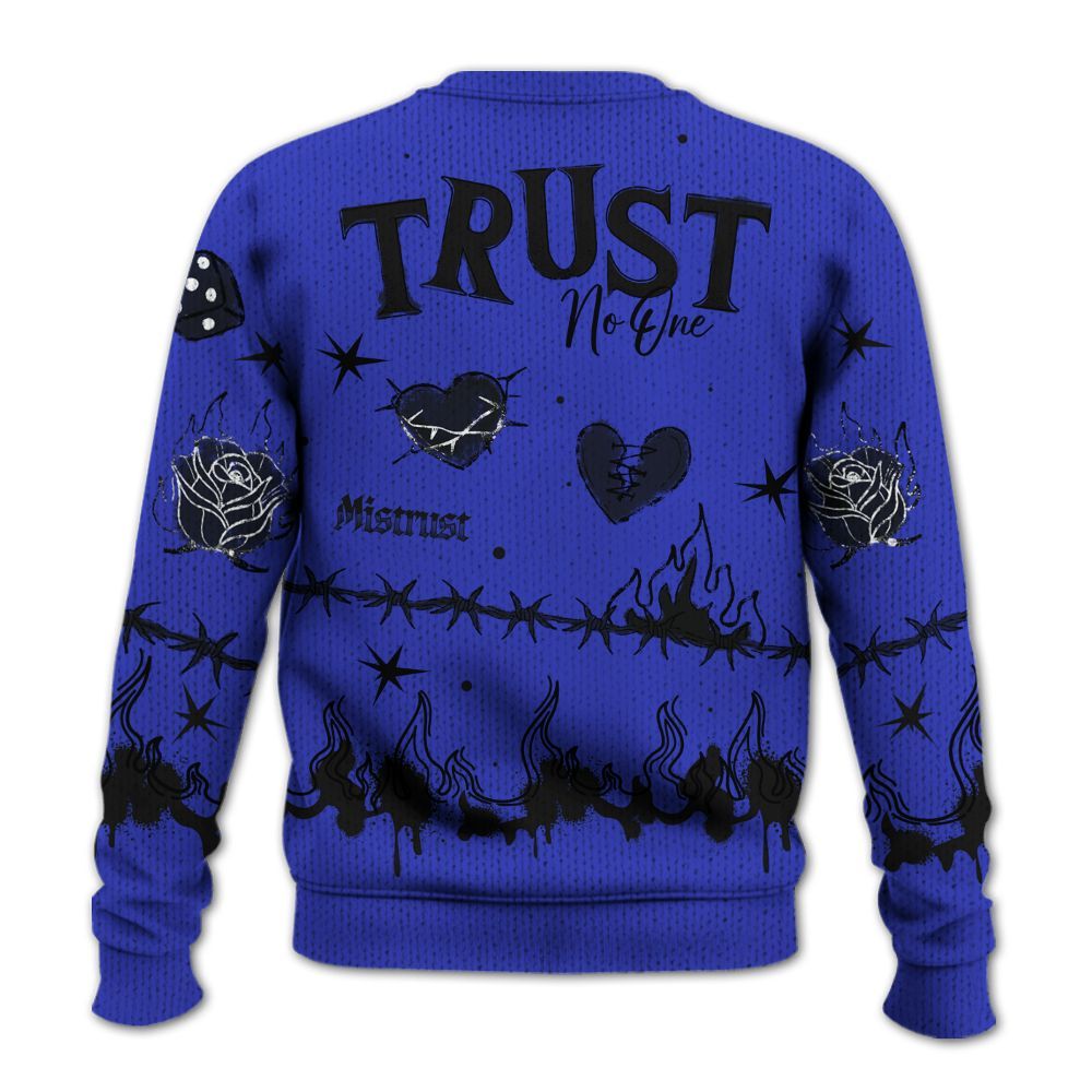 Knitted Sweater To Match Retro Black Concord 12s - Trust No One Snake-Bite Doodle Crayon
