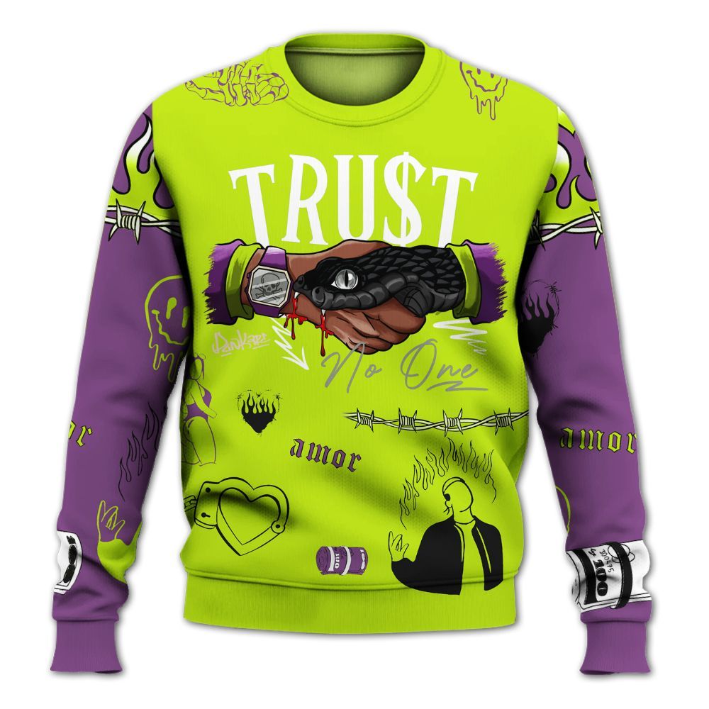 Sweatshirt To Match GS Black Barely Volt 11s - Snake Trust No One All Over Print