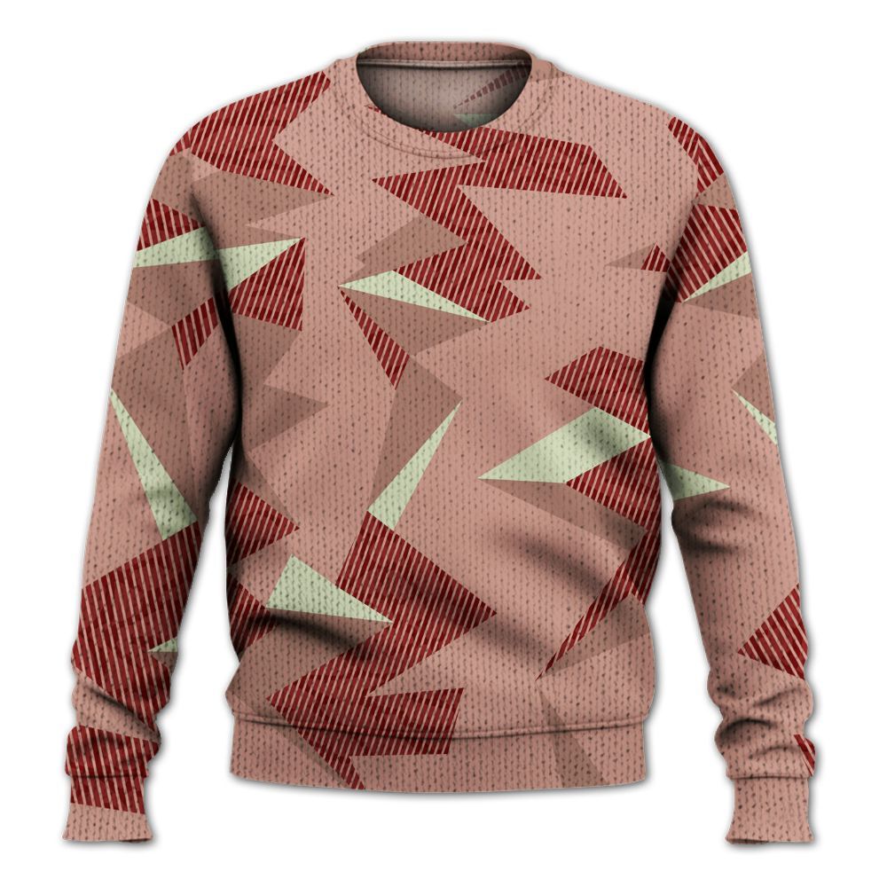 Knitted Sweater To Match Valentines Day 3s - Geometric Camouflage Pattern