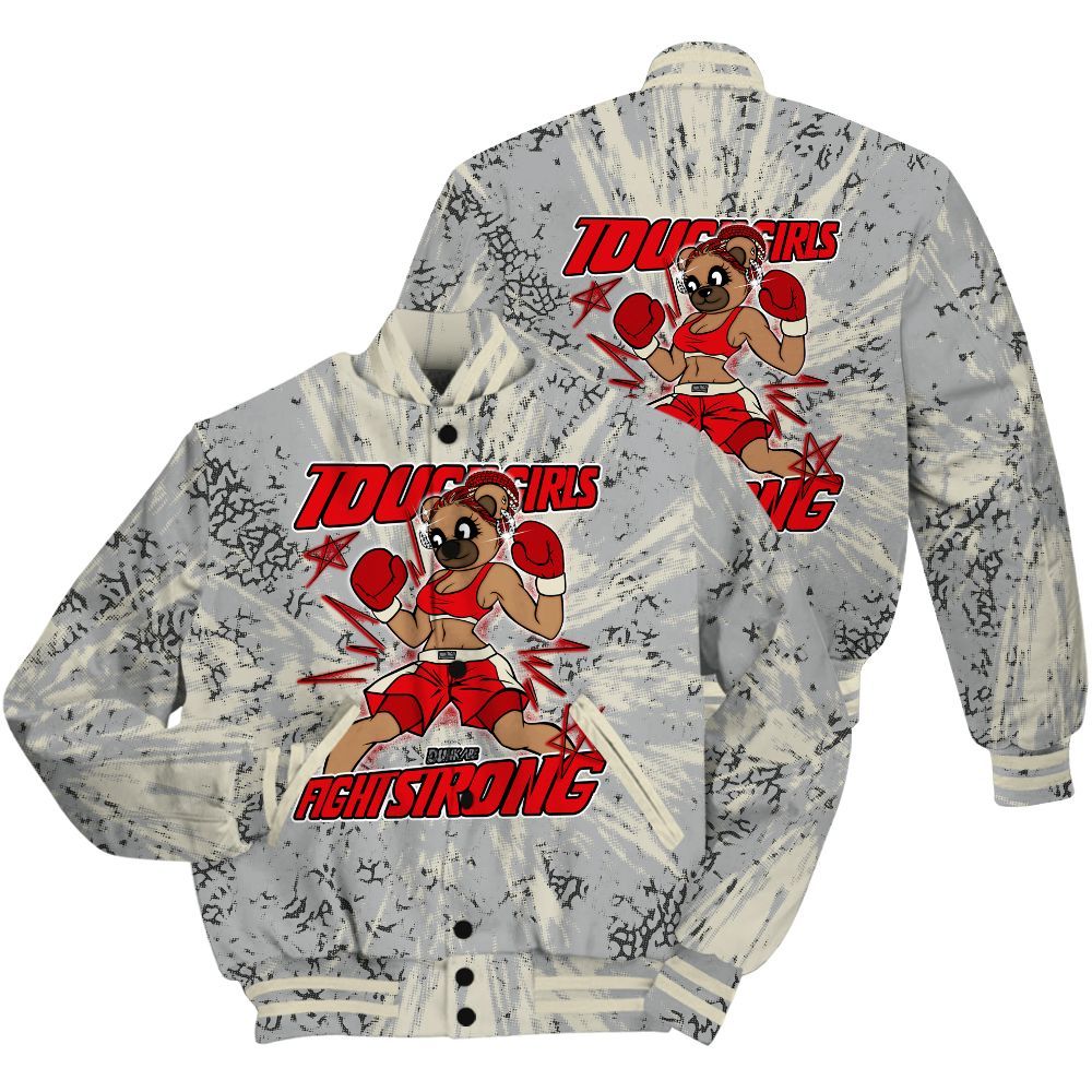 Varsity Jacket To Match Cement Grey 3s Shirt - Gritty Girls Bear Luxury All Over Print