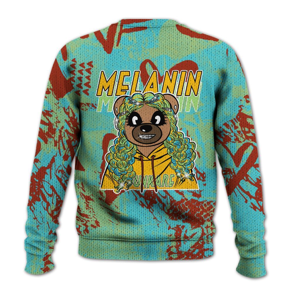 Knitted Sweater To Match SB Dunk Di'Orr Greenwood - Pigments Bear Heart Grunge