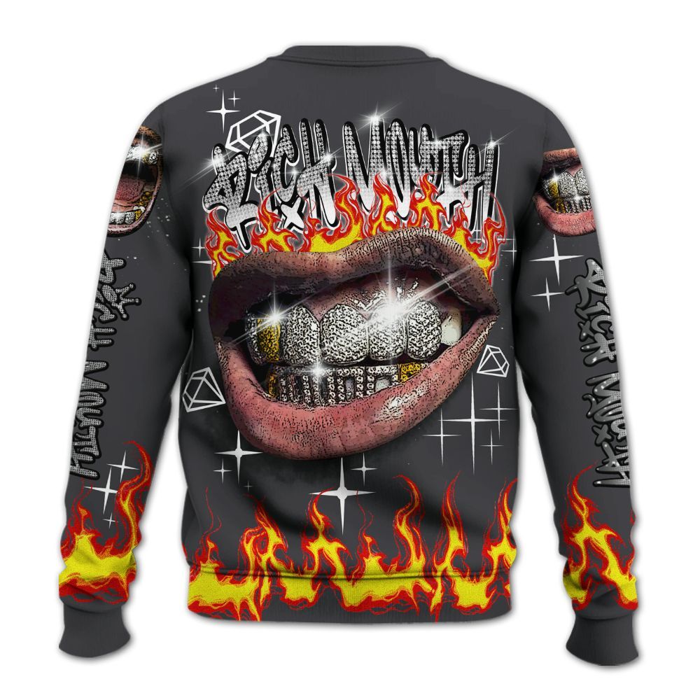 Sweatshirt To Match Fear 4s - Rich Mouth Fire Rap Retro 90s All Over Print