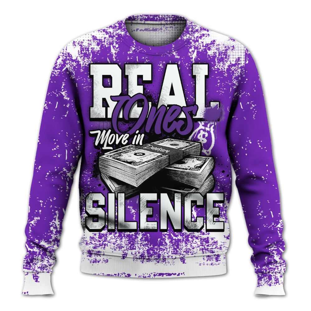 Sweatshirt To Match Retro Dark Iris 3s - Move In Silence Money Street Retro All Over Print
