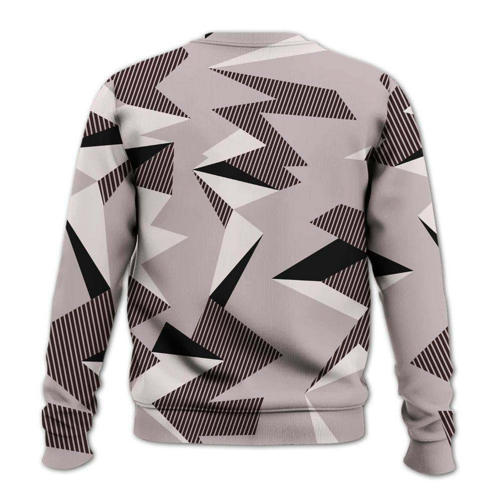 Sweatshirt To Match AMM Air Smokey Mauve 6s - Geometric Camouflage Pattern All Over Print