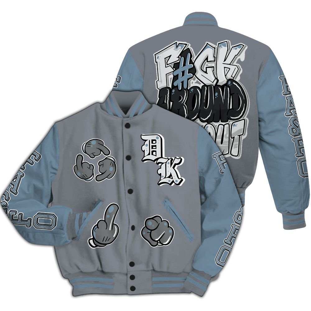 Varsity Jacket To Match Air Max DN Silver Bullet - F Around Find Out Graphic All Over Print