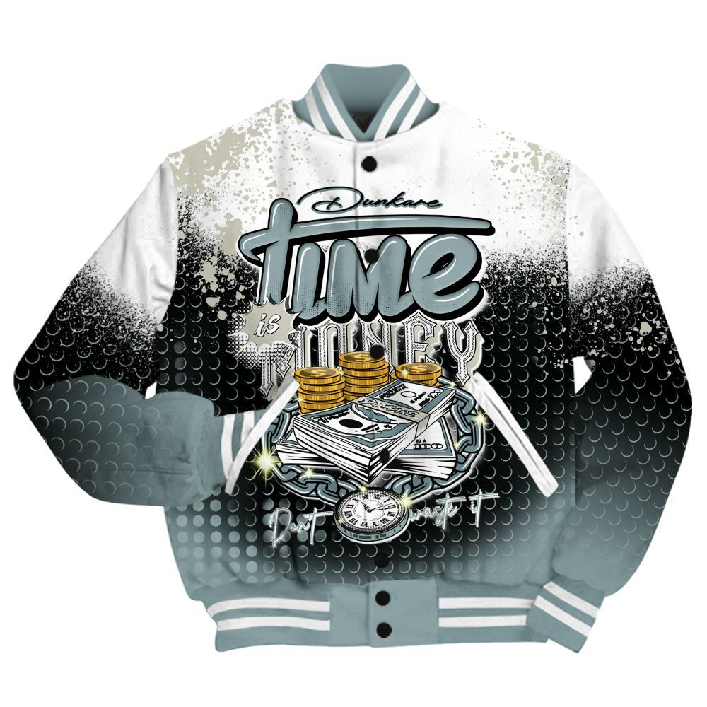 Varsity Jacket To Match AMM Low 17s Shirt, Halftone Time Is Money All Over Print