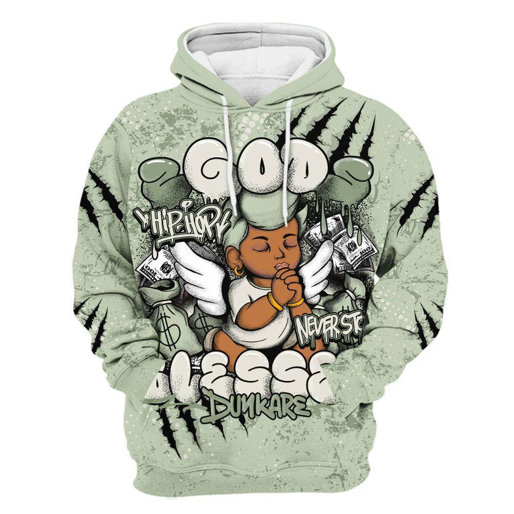 Hoodie To Match Seafoam Sail 4s - God Blessed All Over Print