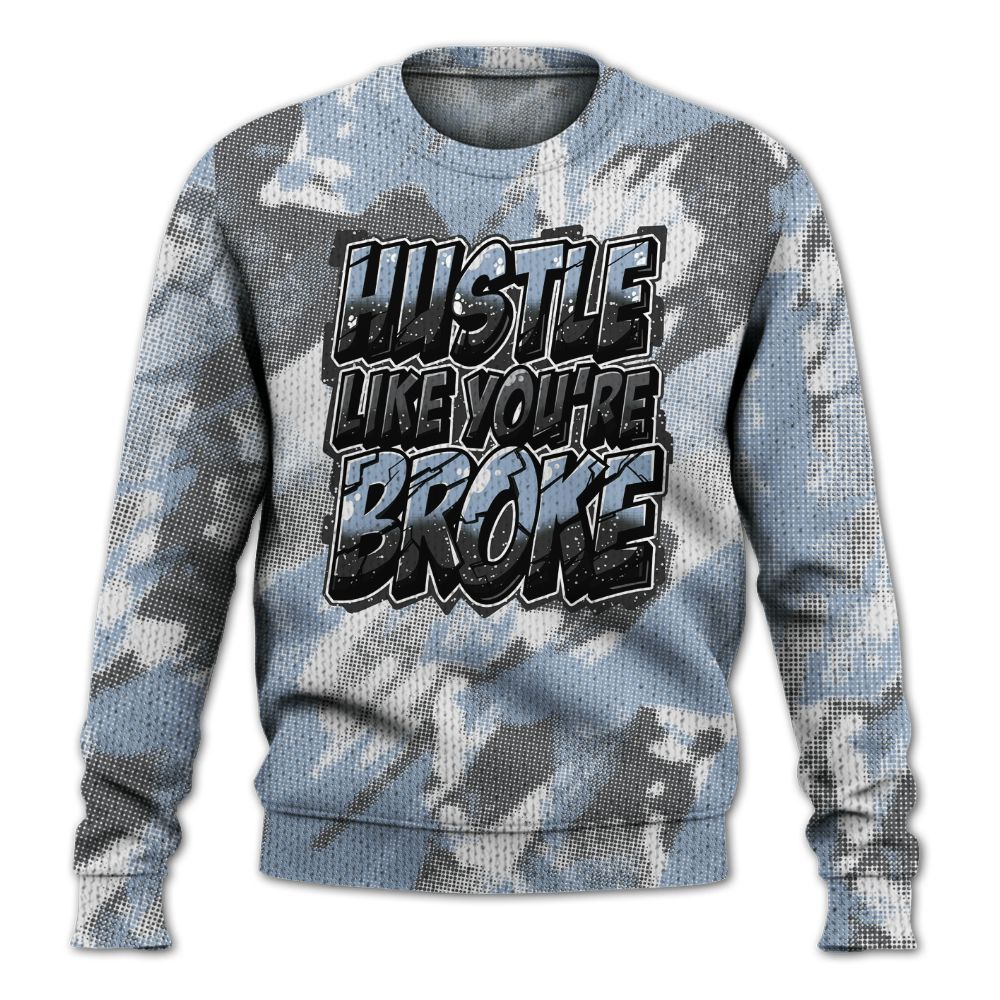 Knitted Sweater To Match Reverse Black White 6s - Hustles Like Broke Abstract