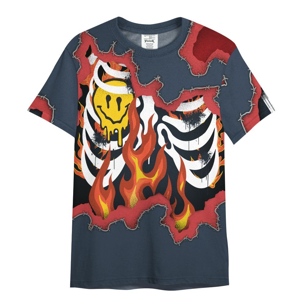 Shirt To Match Retro Olympic 6s - Skeleton On Fire Skrrt All Over Print