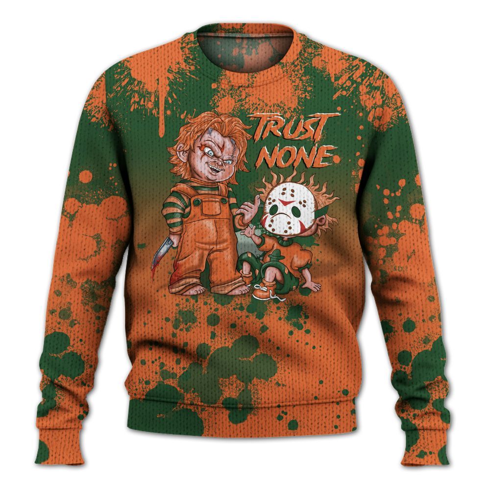 Knitted Sweater To Match Low Miami 5s - Trust No One Scary