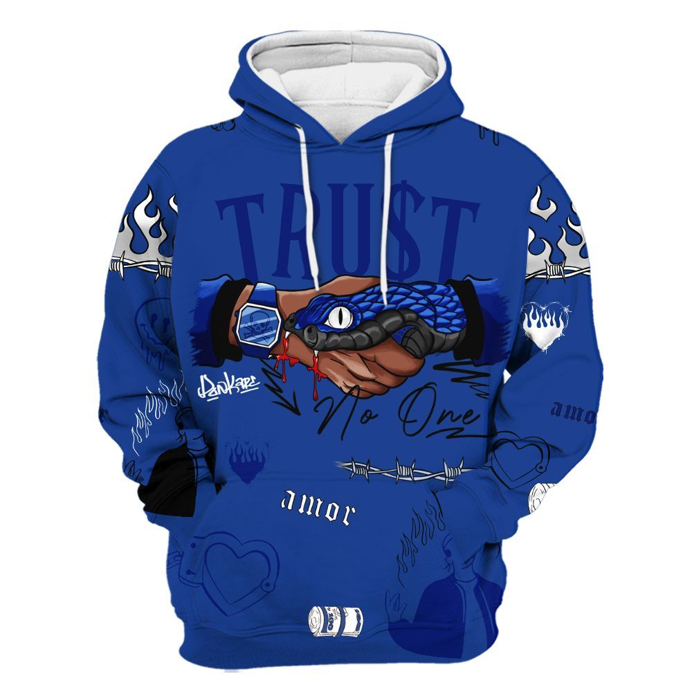 Hoodie To Match Air Foamposite One Royal - Snake Trust No One All Over Print
