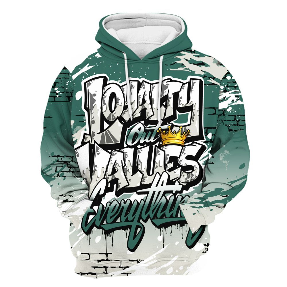 Hoodie To Match RM Oxidized Green 4s - Values Of Loyalty Drip All Over Print