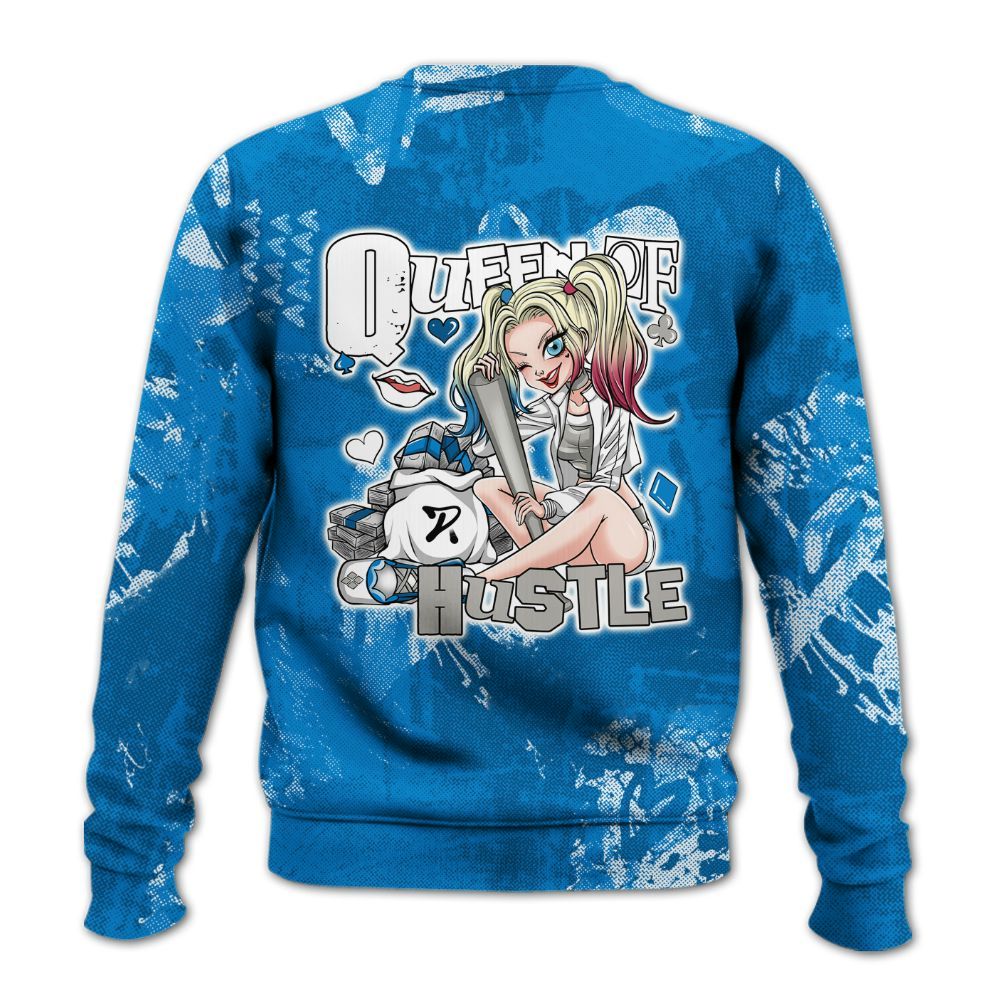 Sweatshirt To Match Military Blue 4s - Hustles Quiinn Heart Grunge All Over Print