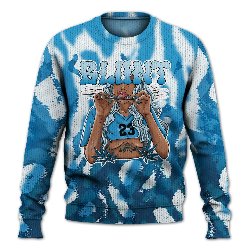 Knitted Sweater To Match Powder Blue 9s - Bluntz Burnz