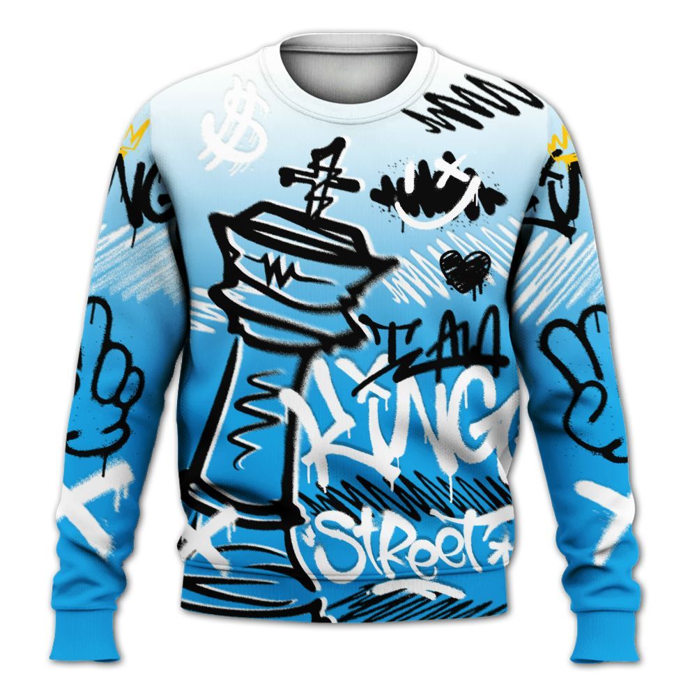 Sweatshirt To Match Black University Blue 2022 13s - Street King Chess Streetwear All Over Print
