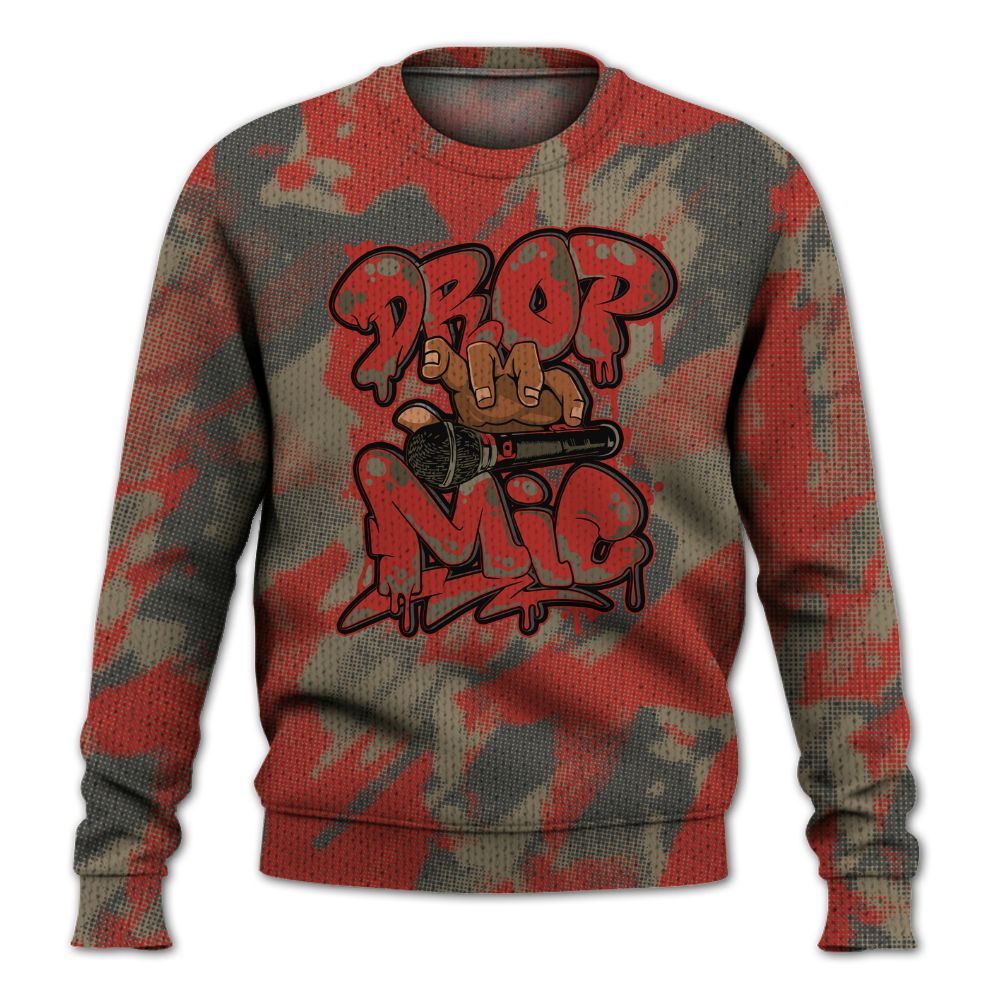 Knitted Sweater To Match Olive 9s - Drop Mic Abstract