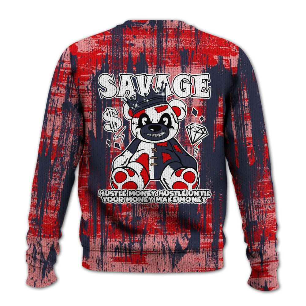 Knitted Sweater To Match Low OG Howard Bison 1s - Savages Bear Glitch Art