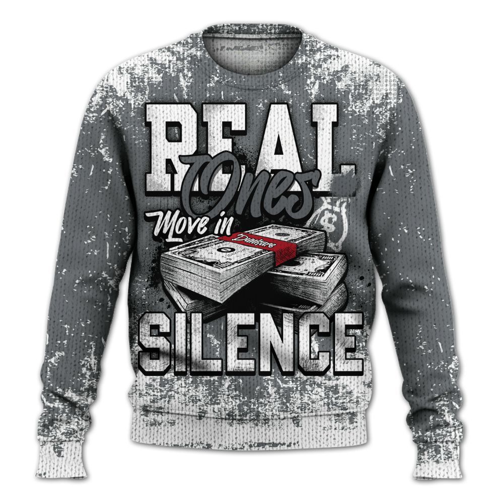 Knitted Sweater To Match Retro Fire Red 9s - Move In Silence Money Street Retro