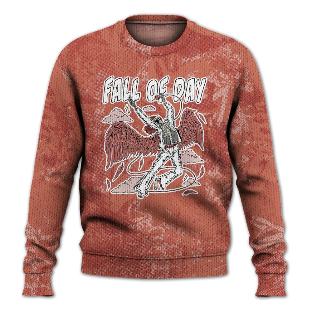 Knitted Sweater To Match Dune Red 13s - Fall Of Days Skeleton Heart