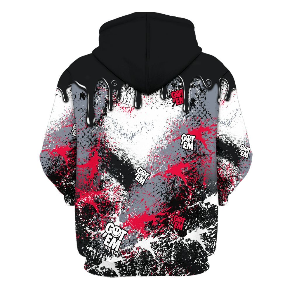 Hoodie To Match Mid Black Metallic 1s - Dripping 23 Drip All Over Print