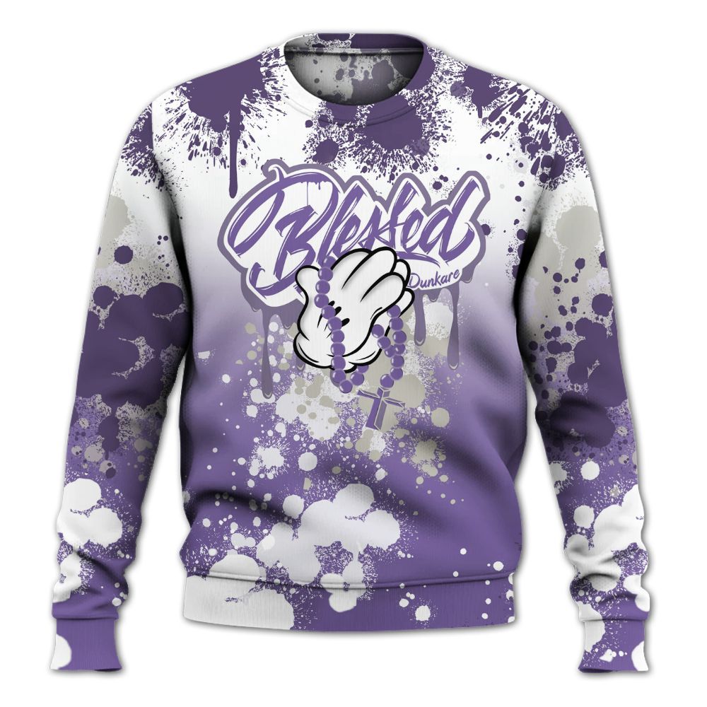 Sweatshirt To Match Dunk Low Black Raspberry - God Blessed Ink Drip All Over Print