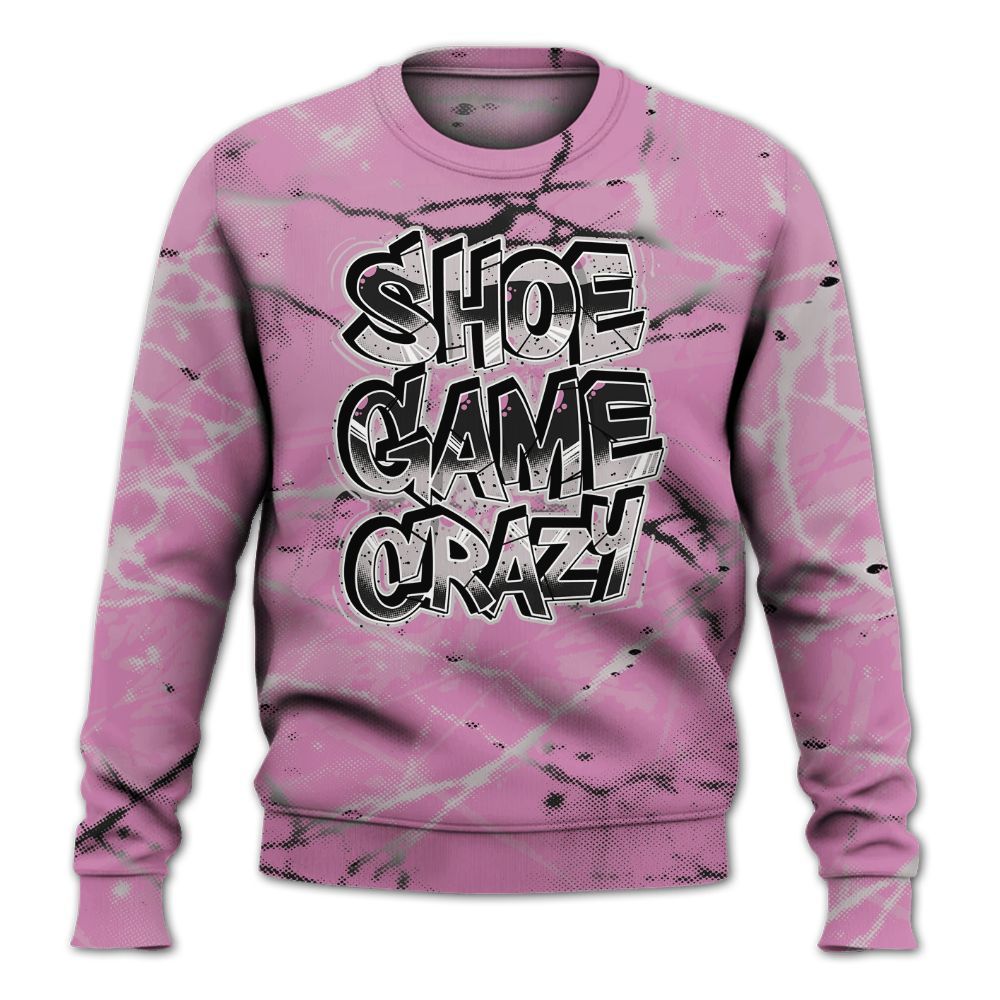 Sweatshirt To Match Neutral Grey Black White Orchid 4s - Shoe Game Crazy Graphic All Over Print