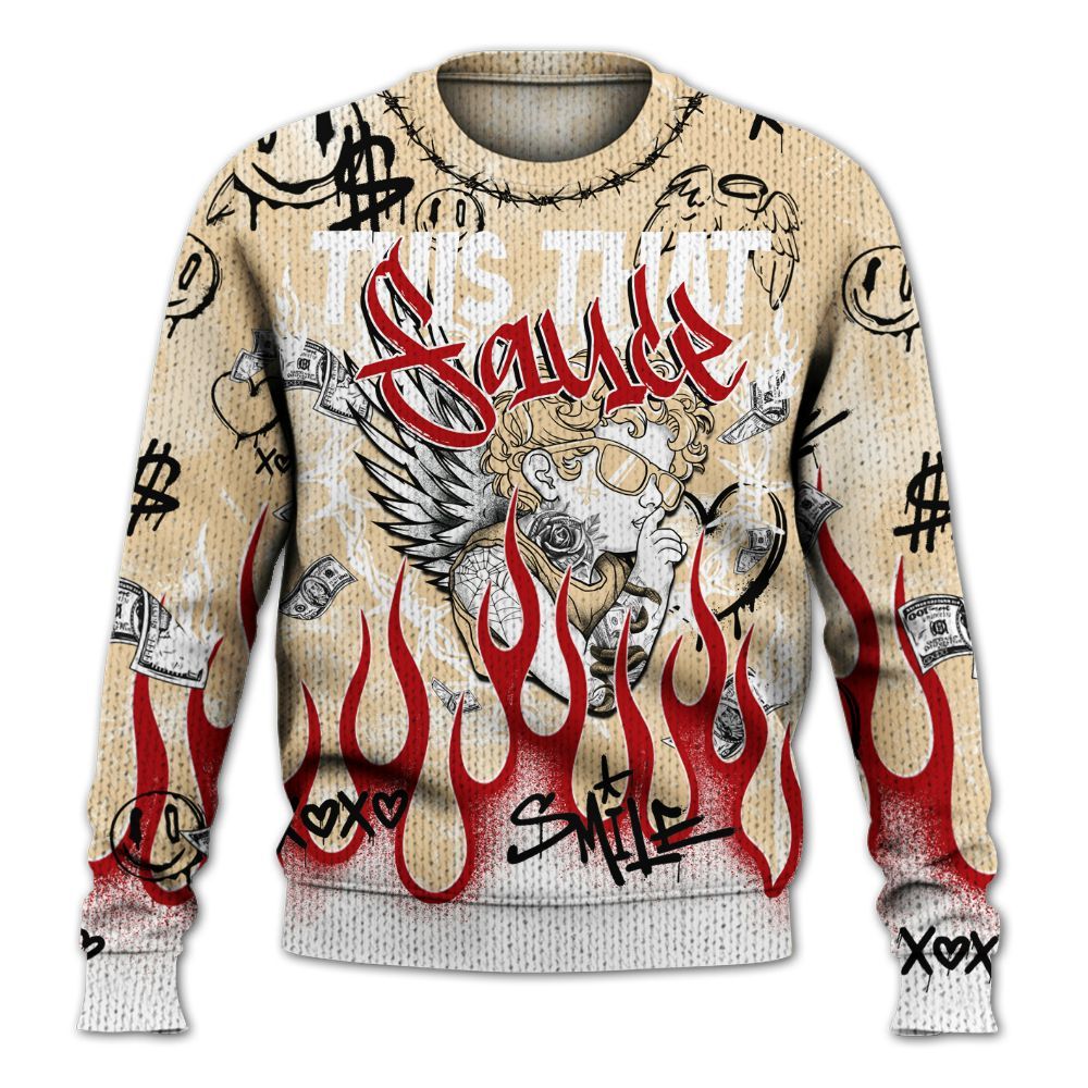 Knitted Sweater To Match Dunk Low Strawberry Waffle - This That Sauce Angel