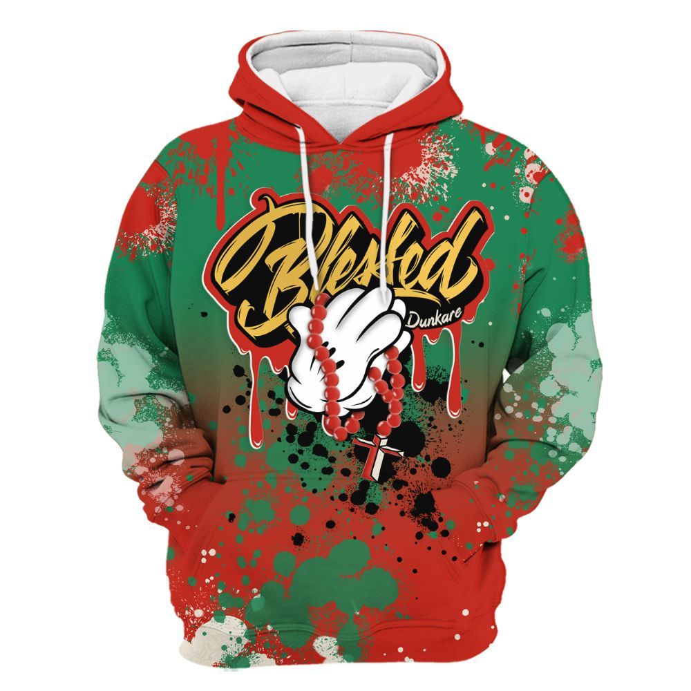 Hoodie To Match Retro El Vuelo 3s Shirt, God Blessed Ink Drip All Over Print