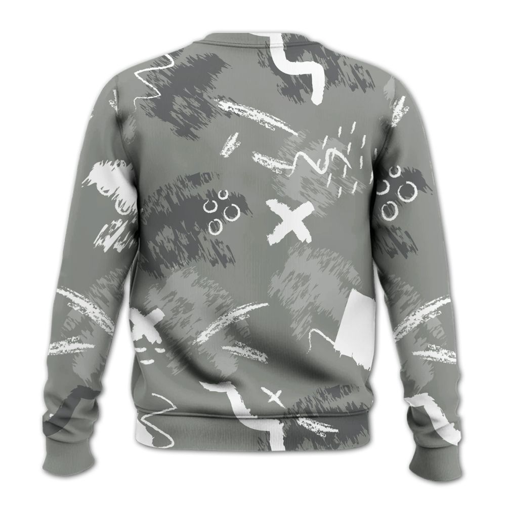 Sweatshirt To Match Paris Cement Grey 4s - Hustle Grind Pray Retro All Over Print
