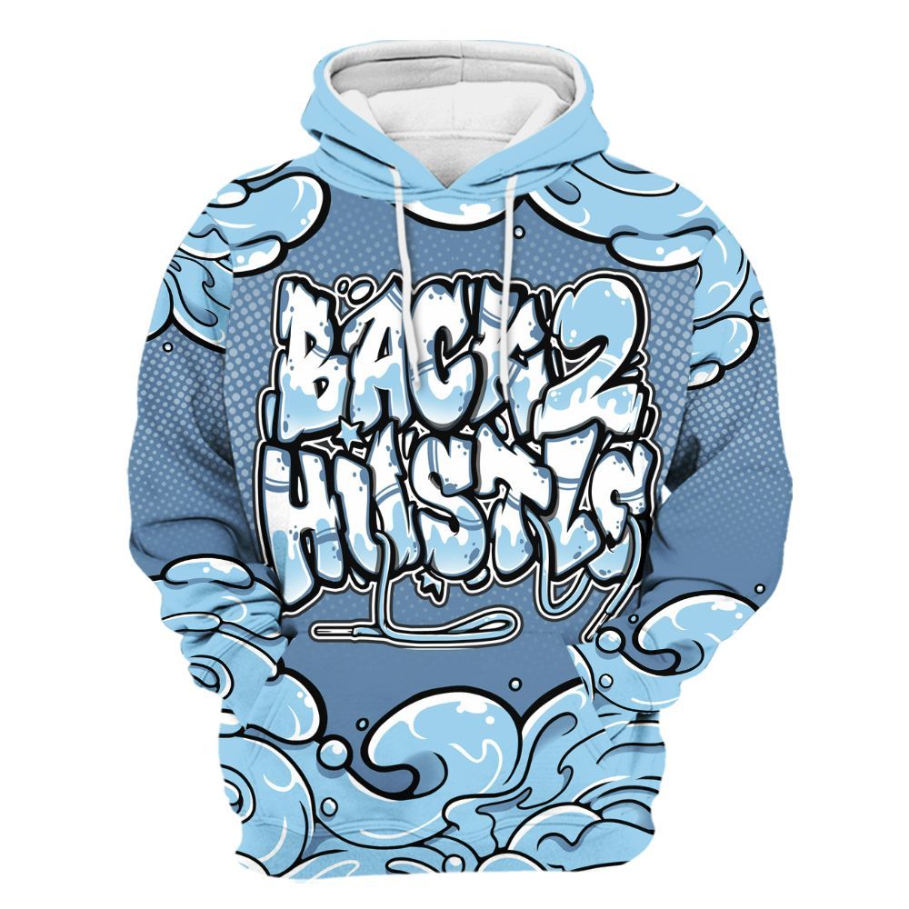 Hoodie To Match Legend Blue 11s - Back 2 Hustles Typo All Over Print