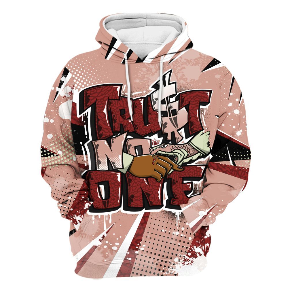 Hoodie To Match Valentines Day 3s - Poly Trust No One Dripping All Over Print