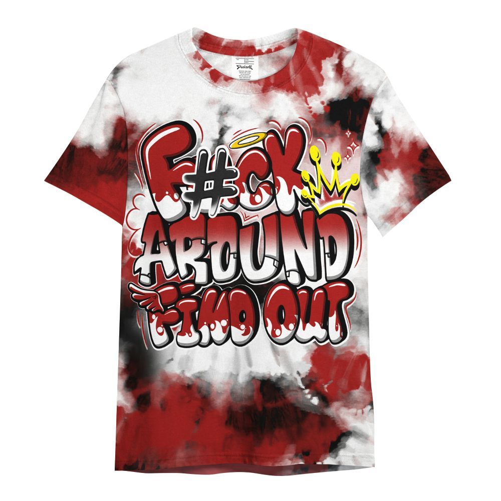 Shirt To Match Red Taxi 12s - Tie Dye FK Around Find Out All Over Print