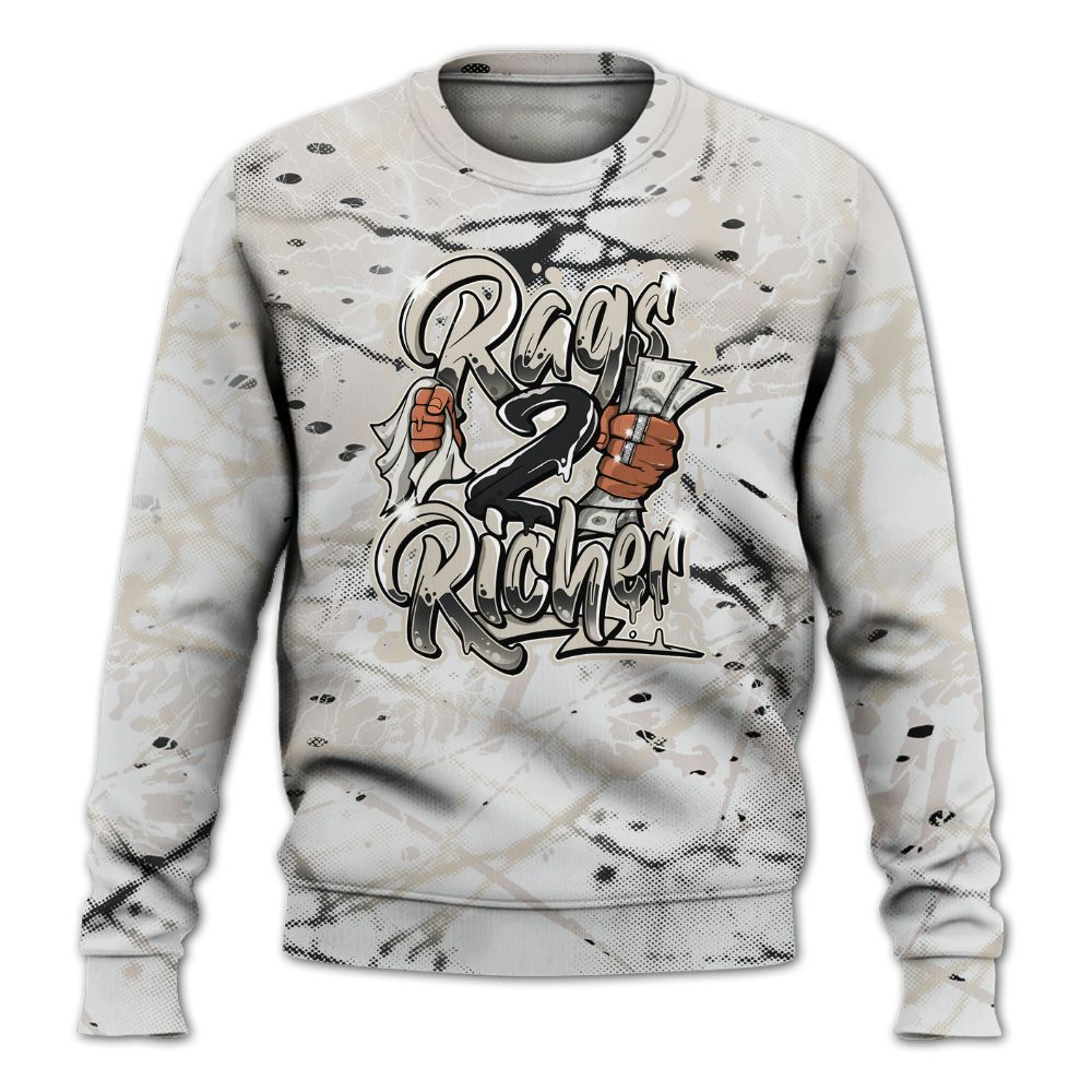 Sweatshirt To Match Retro Reverse Metallic 5s - Rag 2 Rich Graphic All Over Print