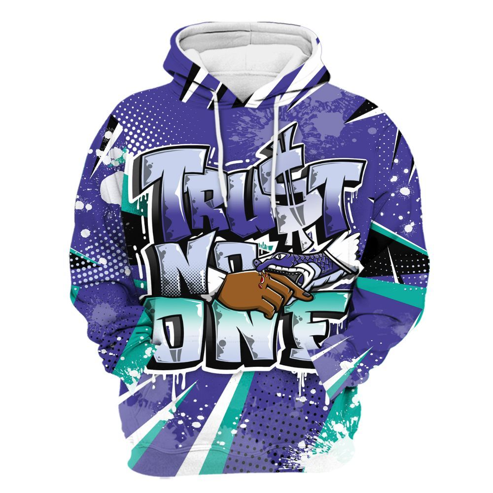 Hoodie To Match Retro Grape 5s - Trust No One Dripping All Over Print