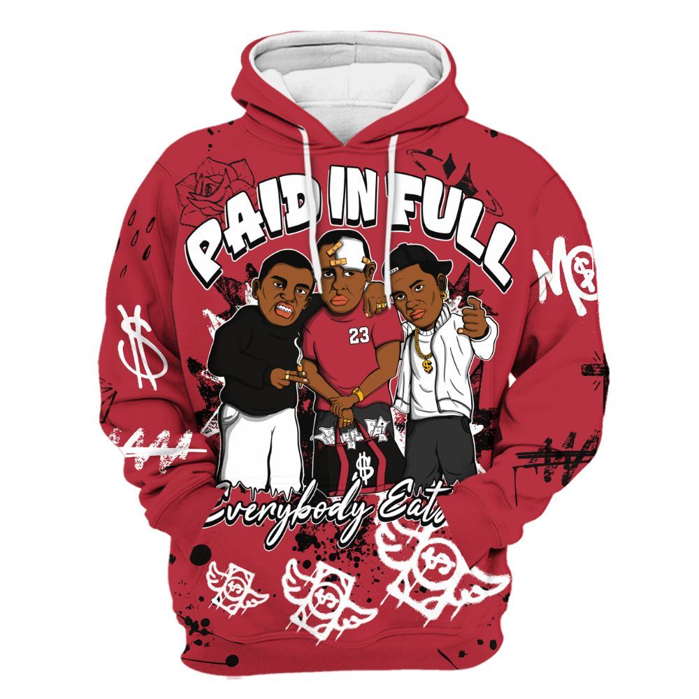 Hoodie To Match Space Jam OG 2026 9s - Everybody Paid In Full Crayon All Over Print
