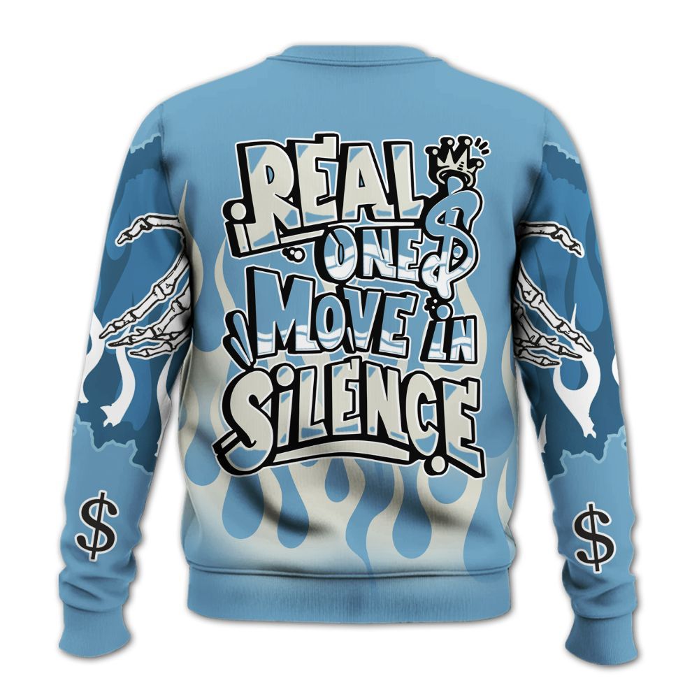 Sweatshirt To Match High OG UNC Reimagined 1s - Ones Move In Silence Graphic Trapped All Over Print