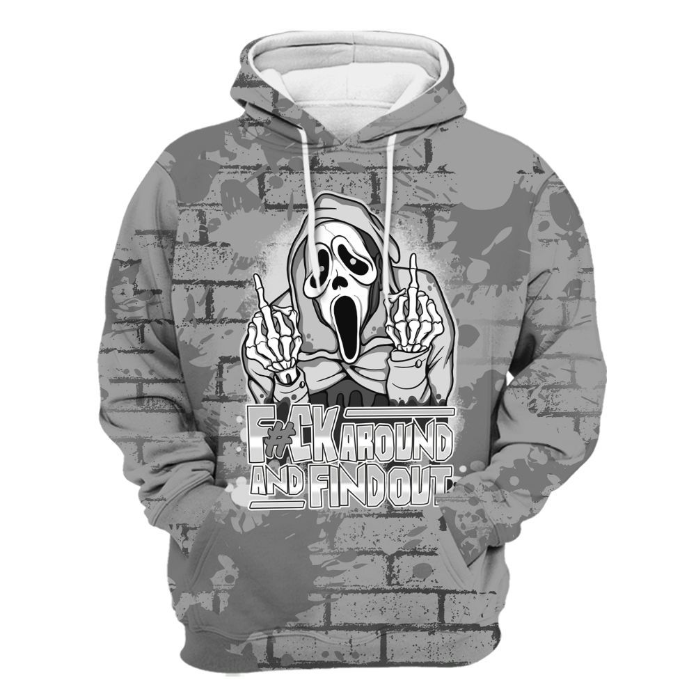 Hoodie To Match Black Wolf Grey 12s - F#CK And Find Out Graphic Halloween All Over Print