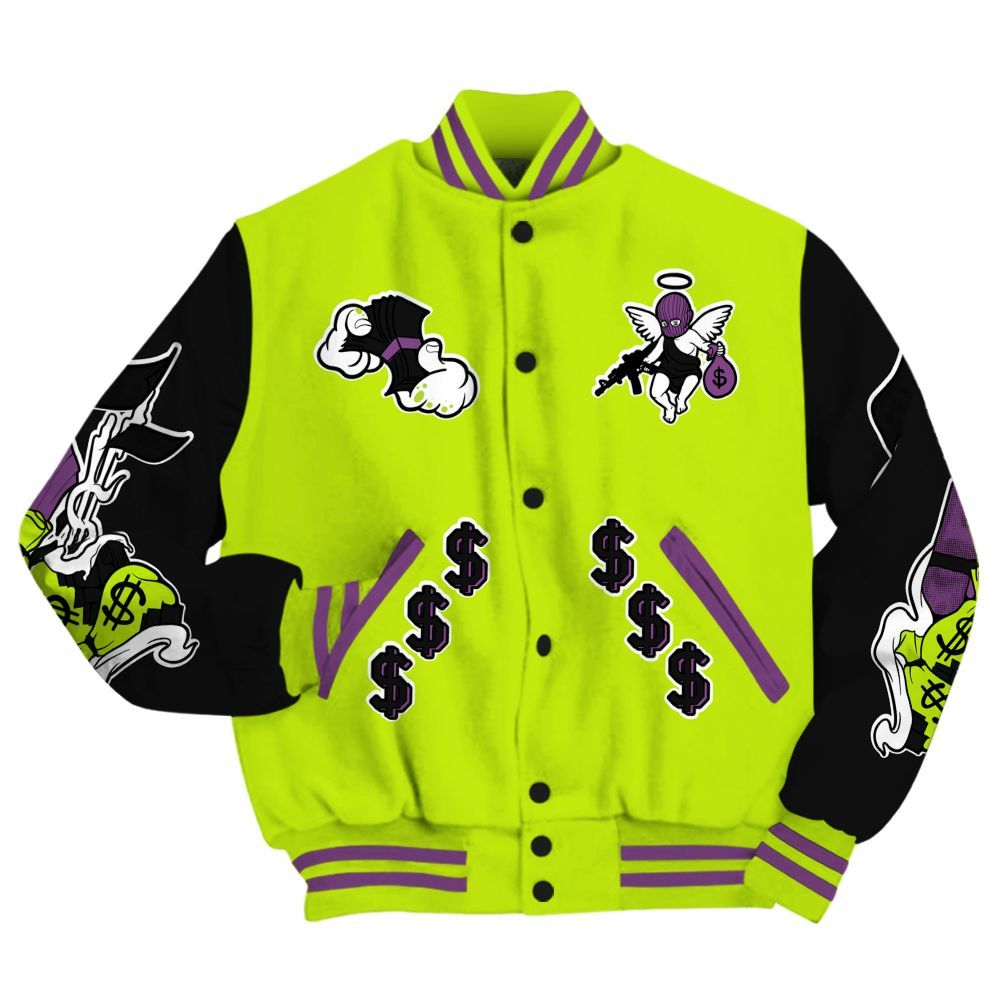 Varsity Jacket To Match GS Black Barely Volt 11s - Ones Move In Silence Graphic All Over Print