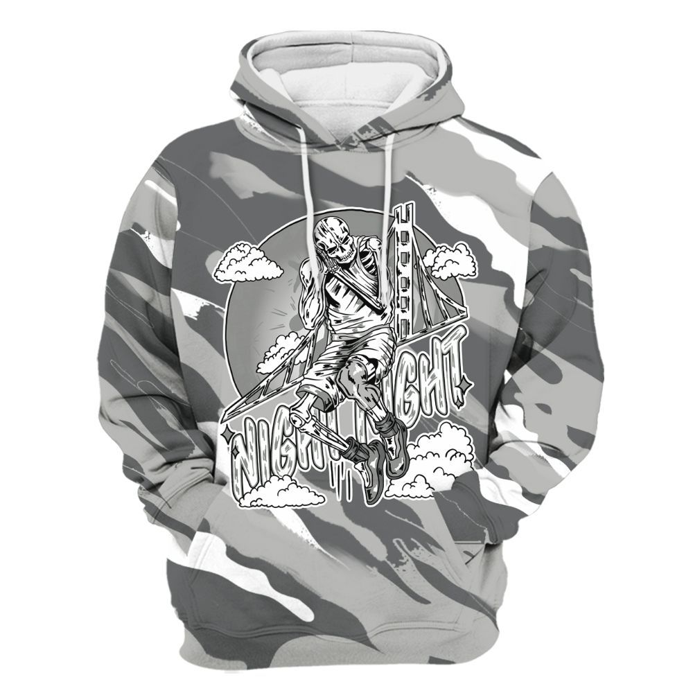 Hoodie To Match Retro Wet Cement 4s - Seeya Skeleton Colored All Over Print