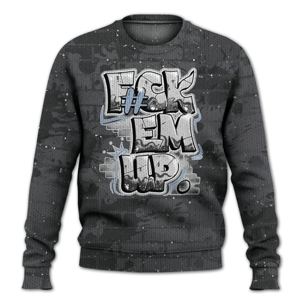 Knitted Sweater To Match Reverse Oreo 6s - F#ck Em Graphic Brick Art