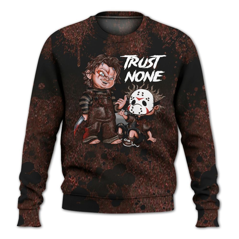 Sweatshirt To Match Air Force 1 Low Halloween Skull 2024 - Trust No One Scary All Over Print