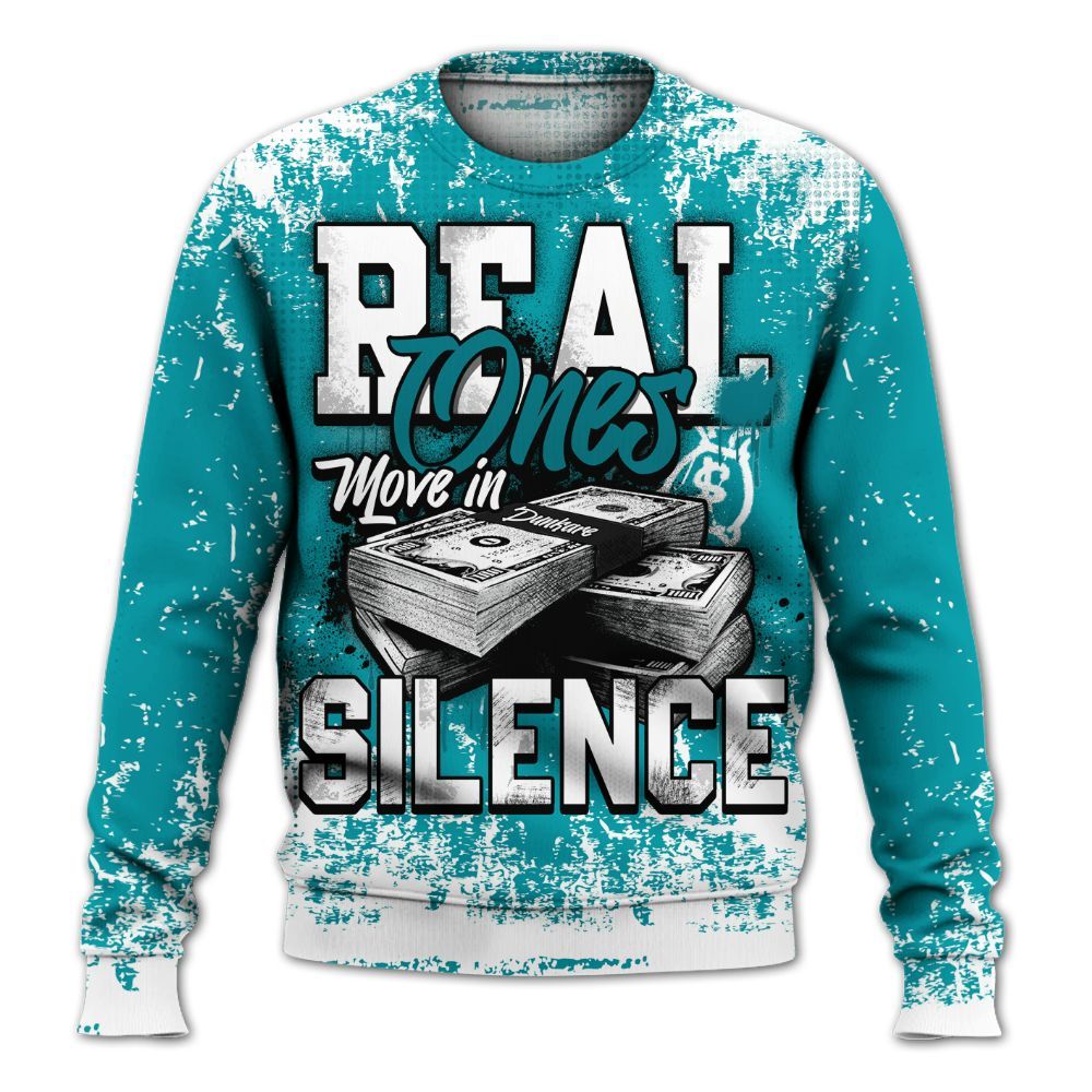 Sweatshirt To Match Air Griffey Max Aquamarine 1s - Move In Silence Money Street Retro All Over Print